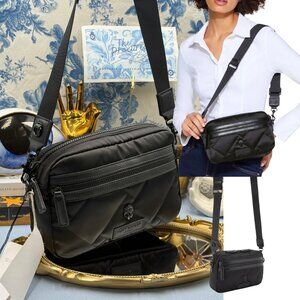 🆕 KURT GEIGER LONDON 🧿 NWT KGL Recycled Nylon Camera Crossbody, Black Drench